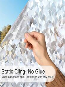 Window Privacy Film, 3D Decorative Stained Glass Window Film, Static Cling Door Window Covering Removable Window Sticker Window Vinyl, Sun Blocking Glue Free, Crystal Icicles - White - View 6