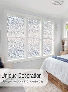 Window Privacy Film, 3D Decorative Stained Glass Window Film, Static Cling Door Window Covering Removable Window Sticker Window Vinyl, Sun Blocking Glue Free, Crystal Icicles - White - View 2