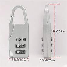 1個小型組合鎖，3位數字密碼鎖，小型組合鎖，便攜旅行手提箱鎖，運動健身背包鎖　安全可靠 - 藍色 - 查看 4