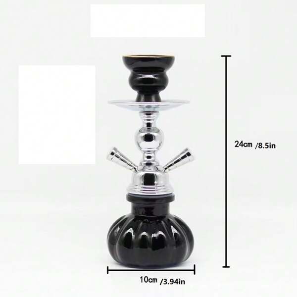 Hookah Set With Iron Components And Double Stem Smaller Water Bottle