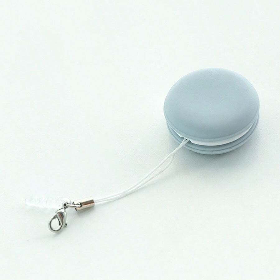 1pc Macaron Shaped Phone Screen Cleaner/Cloth Glasses Camera Lens Cleaning Tool, Keychain Pendant - Baby Blue - View 1
