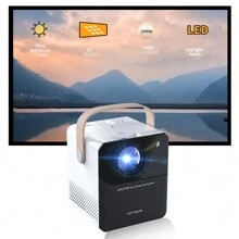 1 台 PC WiFi 迷你便携式投影仪，1080P 家庭影院视频投影仪，兼容 HDMI OUT/USB/AV/TF/智能手机，室内室外使用 - 03-black - 查看 1