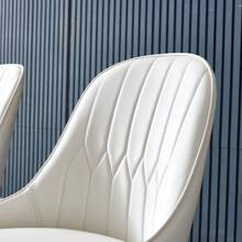 2-Pack Modern Leatherette Dining Chairs, Upholstered Accent Dining Chairs With Black Plastic Tube Plug - 白色 - 查看 3