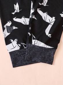 2入組年輕男孩休閒連帽輕盈針織衫連標語印花和恐龍紋理褲，適用於春秋季節