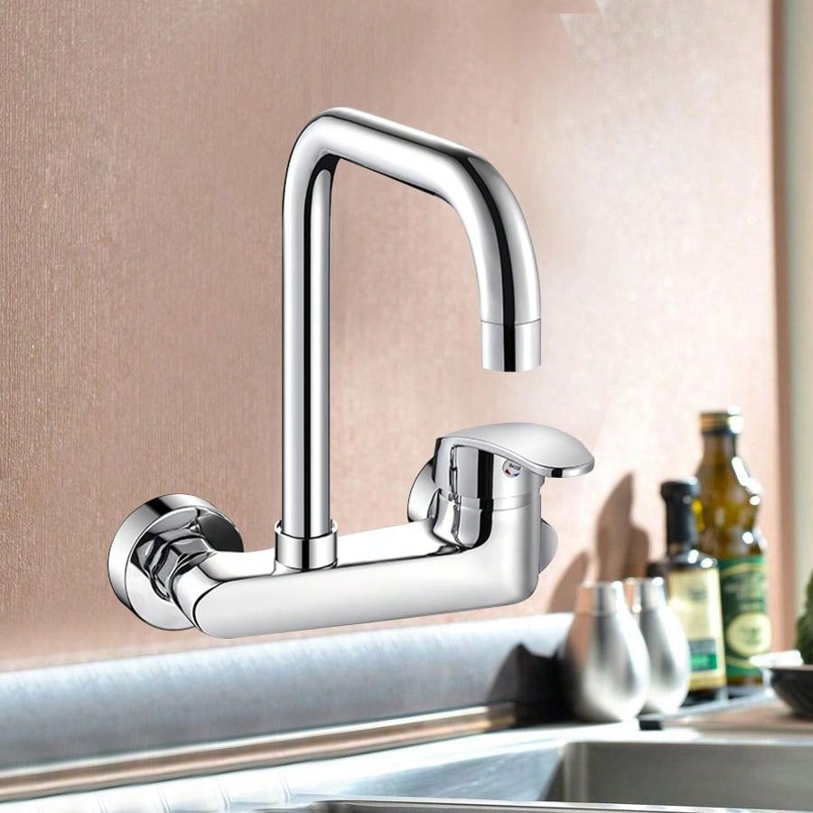 A Set With 1 WallMounted Double Control Faucet With Installation Parts