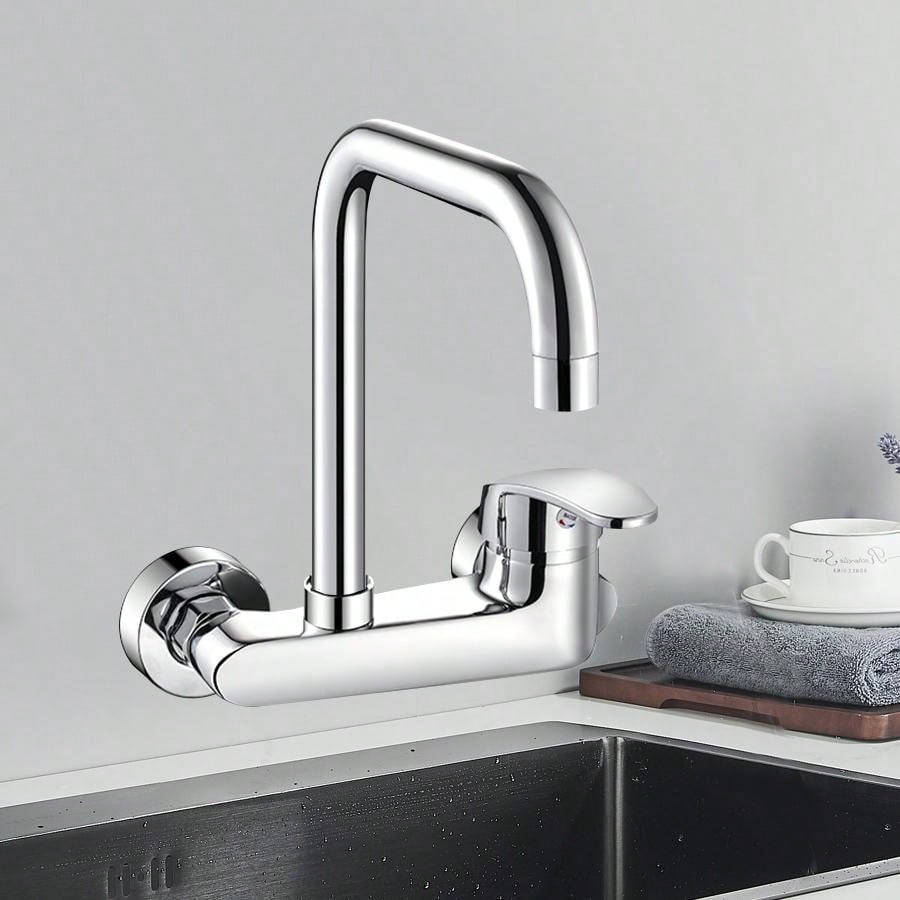 A Set With 1 WallMounted Double Control Faucet With Installation Parts