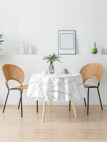 1入組大理石紋理設計數字印花圓桌布 - 彩色 - 查看 3