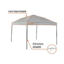 Toldo plegable de 3 x 3 m, Truper - Gris - Ver 3