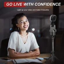 Mmcrz柔光手機燈,適用於iphone、相機、筆記型電腦,可攜式化妝照明燈,給zoom視訊會議和視頻通話用的口袋燈夾,帶有3種照明模式 - 黑色 - 查看 7