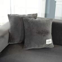 Sammetssofföverdrag 1 2 3 4-sits Stretch Tjock sofföverdrag Sofföverdrag med 1 örngott för möbelskydd i vardagsrummet - Mörkgrå - Visa 9