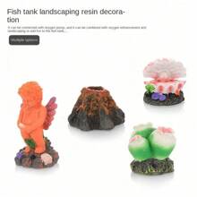 1入組山景水族缸樹屋造景,為魚缸提供樹屋造景,使用樹脂飾品,珍珠貝殼氣泡石,將空氣濾泡產生美麗的氣泡,配以氣泵附件,魚缸裝飾必備 - 彩色 - 查看 10