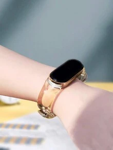 太陽光線變色透明TPU手帶，適用於小米手環7/6/5/4/3 - 黃色 - 查看 3