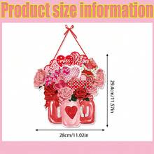 情人節門掛標誌裝飾心形花形門廊掛飾裝飾品,適用於2024情人節派對裝飾用品 - 款式D - 查看 2