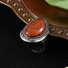 1pc Vintage, Unique, Creative Zinc Alloy & Rhinestone Geometric Decorated Open Ring For Women, Girls, Party Gift - Antique Silver - View 18