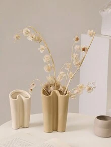 1pc Nordic Style Ceramic Vase With A Smiling Face - Smile Vase - View 4