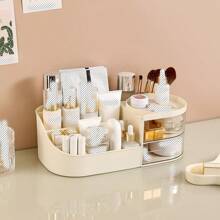 1 件桌上型梳妝台抽屜式化妝品收納盒 - 奶油白 - 查看 1