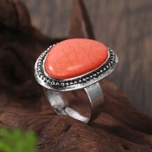 1pc Vintage, Unique, Creative Zinc Alloy & Rhinestone Geometric Decorated Open Ring For Women, Girls, Party Gift - Antique Silver - View 17