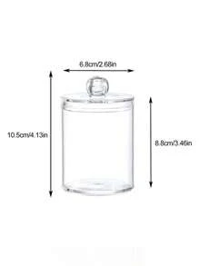 1 件透明塑膠分配瓶,用於清潔片劑,適用於浴室收納容器和梳妝台化妝收納盒 - 無色 - 查看 3