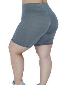 Plus Size Sports Shorts - 灰色 - 查看 2