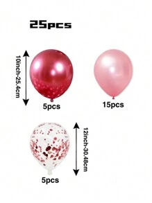 25pcs Pink Party Balloons For Festival Celebration And Room Decoration - Pink - View 4