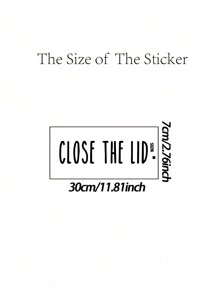 1pc Close The Lid English Slogan Toilet Seat Sticker - Black - View 2