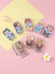 新款迷你褶皺蝴蝶結鬆緊帶高彈性純色絲質頭繩,適合女孩的馬尾髮型 - 彩色 - 查看 2