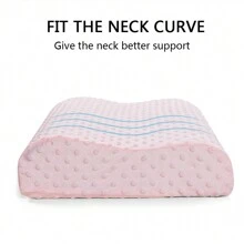 1pc Memory Foam Pillow Neck Support Sleeping Pillows Contour Sleep Cervical Pillow - Hồng - Xem 4