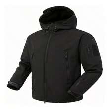 Hombre Chamarra Táctica Militar Shark Térmica Contra Agua - Negro - Ver 2