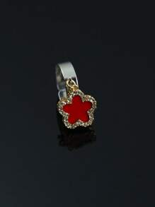 1 stuk Vrouwen In de mode Plum Blossom Gevormd Ring Met Kristal detail Voor High-end gevoel En Verfijnd Vakmanschap
