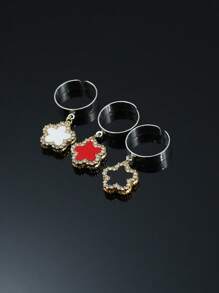 1 stuk Vrouwen In de mode Plum Blossom Gevormd Ring Met Kristal detail Voor High-end gevoel En Verfijnd Vakmanschap