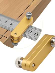 1入不銹鋼尺定位塊,角線刻劃器,測量木工工具,diy木工刻線器 - 黃色 - 查看 5