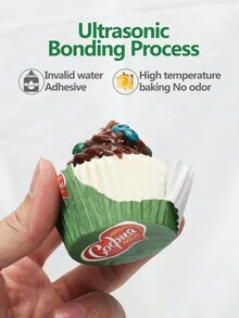 1套裝100個甜點紙杯附蛋糕杯墊,松糕紙杯和防油紙,適用於派對 - 彩色 - 查看 5