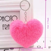 1 件女士可爱心形时尚钥匙扣吊坠情人节情人汽车配件包包饰品