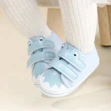 1 双男女通用卡通 PU 休闲鞋，带钩环，适合 0-18 个月婴儿，柔软防滑透气幼儿步行鞋，适合春秋季 - 淺藍色 - 查看 7