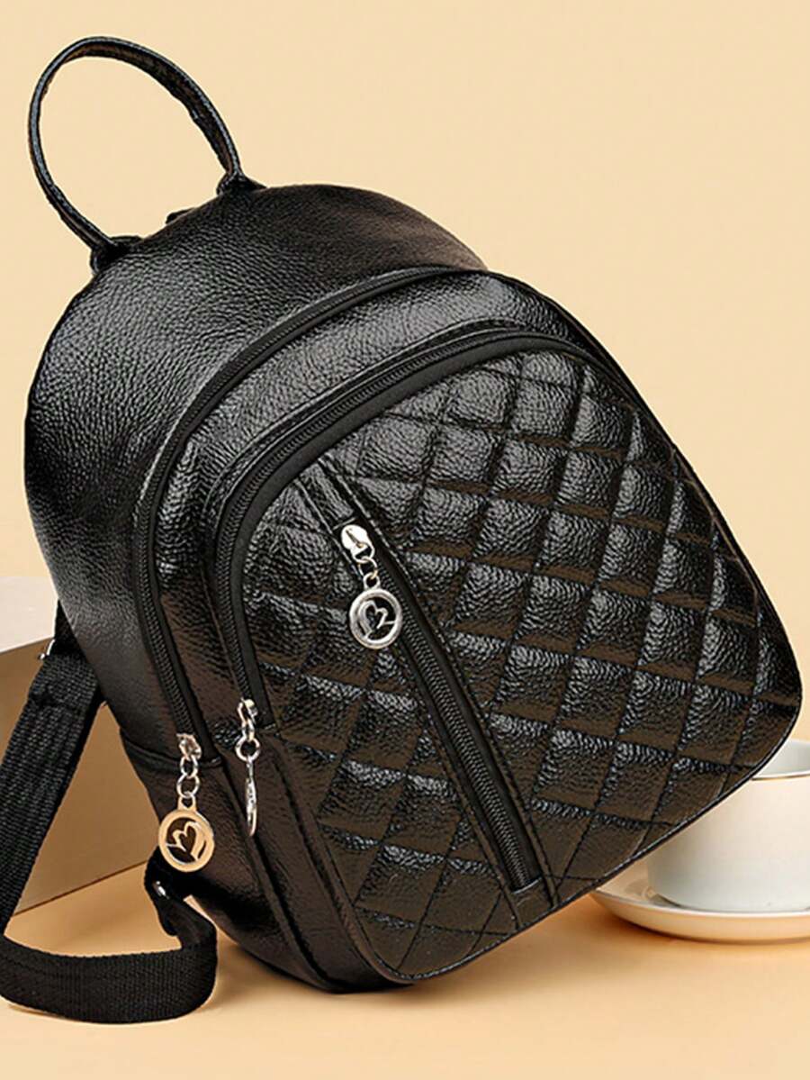 Backpack Female Korean Version Of The New Small Backpack Bag With Women Soft Leather Large Capacity Fashion Backpack - Black - View 1