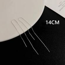 2入組潮流長流蘇耳骨墜耳環，女性禮物珠寶 - 銀色 - 查看 10