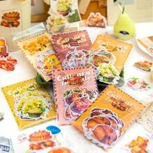 YANJI 30入組三明治食物主題diy裝飾貼紙,剪貼簿和拼貼創意手工藝品用品,美學配件適用於手機、電腦和筆記本電腦 - 芥末黃 - 查看 6