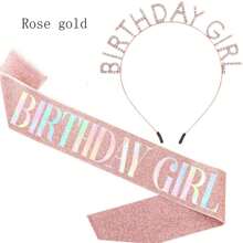 2入組女性及女孩的生日皇冠,附有女性生日帶、生日女孩頭箍、公主皇冠、鑲有鑽石的生日慶祝配件 - 彩色 - 查看 5