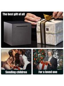 1 个不锈钢存钱罐，简约纯色存钱罐，适合家庭最佳礼物 - 黑色 - 查看 8