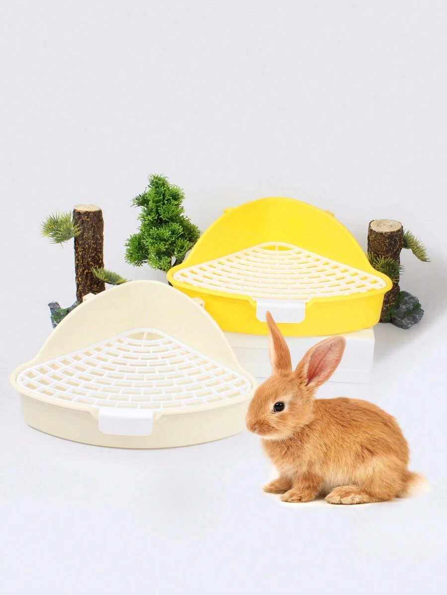 1pc Rabbit Toilets, Guinea Pig Toilet, Small Pet Toilet Triangle Potty Training Corner Litter Bedpan - Multicolor - View 1
