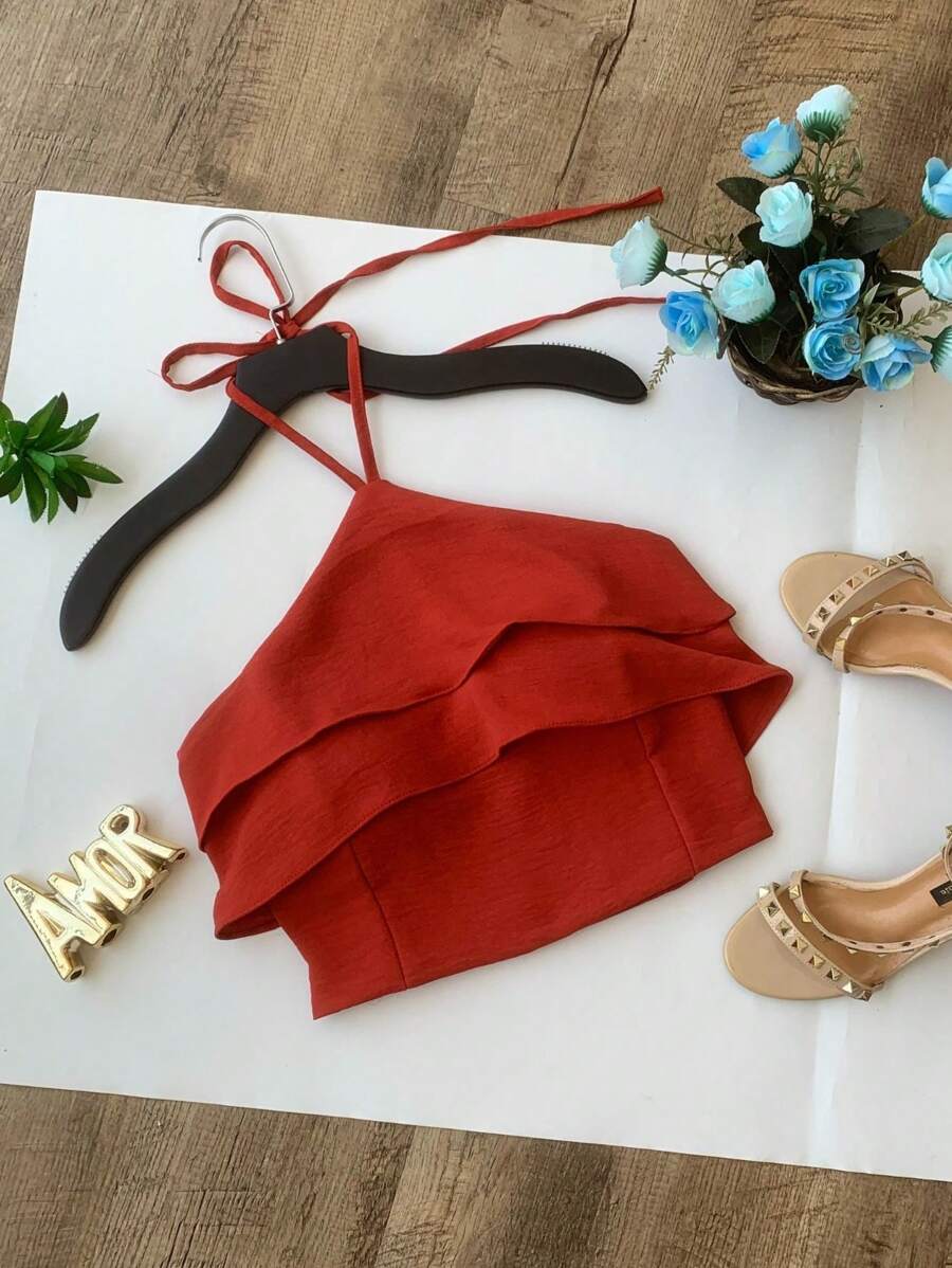 Women Tops - Màu Cam cháy - Xem 1