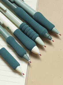 MOKA 6入組中性筆,西式文具,精美極簡實色與粉色半透明筆殼,0.5mm黑色水性筆芯,共6支 - 查看 2