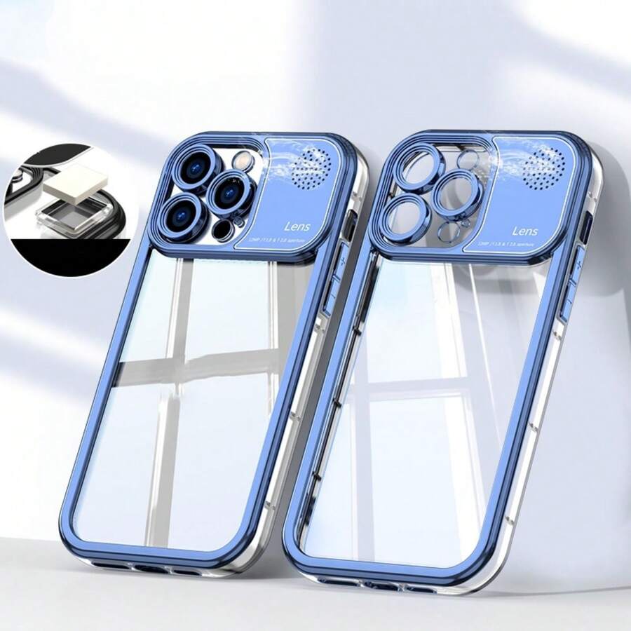 Aromatherapy Electroplated Anti-Fall Phone Case With Large Camera Window, Compatible With IPhone 14 Promax, 13 And 12 - Blue - View 1