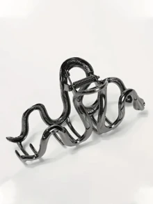 1pc Women's Retro Metal Texture Gothic Style Snake Hair Claw Suitable For Daily Wear, Gift Giving - Black - View 4
