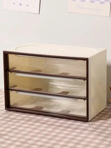 1 Pieza Caja De Almacenamiento Con Estilo De Cajón De Tres Rejillas De Pp - Burdeos - Ver 6