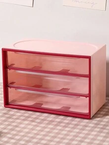 1 Pieza Caja De Almacenamiento Con Estilo De Cajón De Tres Rejillas De Pp - Burdeos - Ver 3