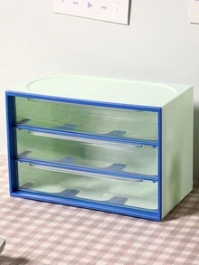 1 Pieza Caja De Almacenamiento Con Estilo De Cajón De Tres Rejillas De Pp - Burdeos - Ver 5