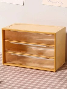 1 Pieza Caja De Almacenamiento Con Estilo De Cajón De Tres Rejillas De Pp - Burdeos - Ver 4