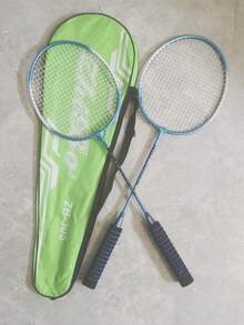 1 Set Kit De Doble Paquete De Raquetas De Bádminton Para Adultos, Raquetas Individuales Resistentes Al Estilo De Ataque Para Principiantes Para Hombres, Mujeres, Estudiantes - Azul - Ver 4