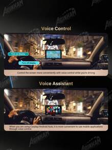 ADINKAM TECHNOLOGY Universal 7 Inch Exclusive Car Smart Screen Wireless Carplay & Android Auto Support Mirror Link Airplay Android Cast ADINKAM Multimedia MP4 Player Support 3 Audios BT AUX FM - Black - View 8